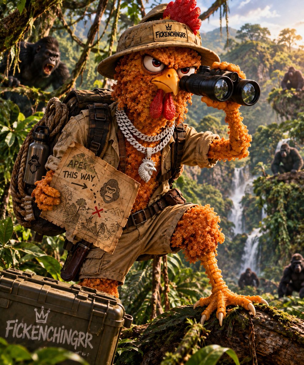 CKFNGR's tweet photo. 🐔🌴 FickenCHINGRR has entered the jungle… searching for the BIGGEST APES in the meme community‼️🦍
who’s coming along? 🚀
💰💰CaaCHINGG💰💰 https://t.co/wYBo5aPS8r