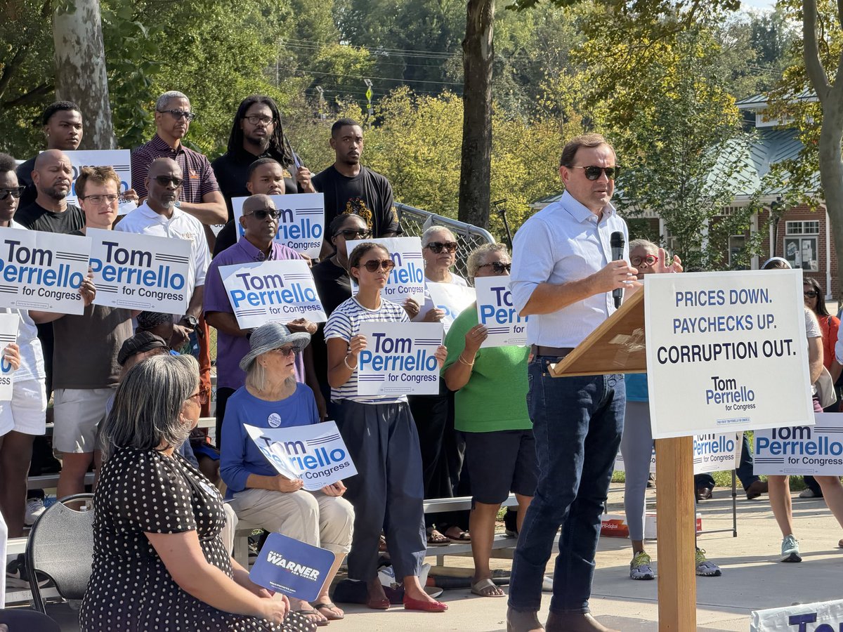 tomperriello's tweet photo. The path to national sanity runs through Virginia, and today, we had @JennMcClellanVA and @iamwesmoore here to get the people fired up about Flipping the Fifth! Don’t forget election day is every day while early voting is open now through October 31. Bring a friend and VOTE! https://t.co/IvSDMBNQOg