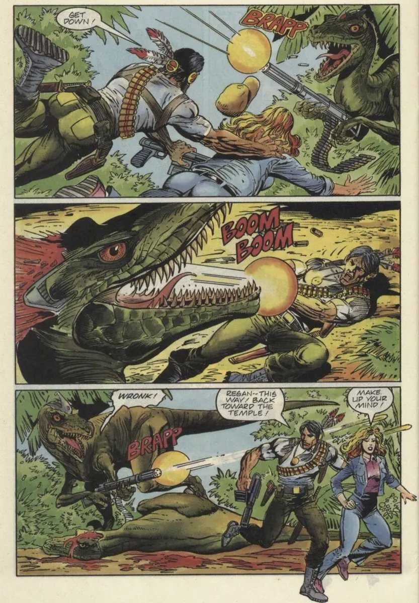 FMNFBTurok's tweet photo. Turok year one book is interesting, it’s a clear sequel to the comics which I have now discovered. Interesting short story on how Turok is always around when needed. The reptiles can also use guns https://t.co/WElYBauhRY