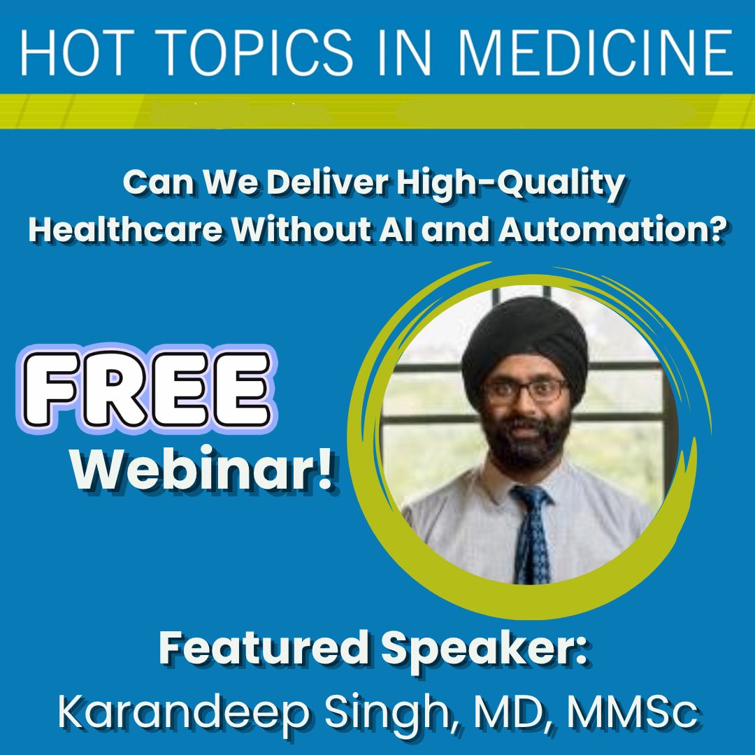 UCSanDiegoCPD's tweet photo. REGISTER NOW!
FREE WEBINAR!!
Hot Topics in Medicine
Webinar Series
Can We Deliver High-Quality Healthcare Without AI and Automation?
October 7, 2026
12:15PM-1:00PM PT
For more info or to register:
https://t.co/4dScjYzZOe
#HotTopicsInMedicine #AI
#InternalMedicine #MedEd https://t.co/f7Ea9wn2lt