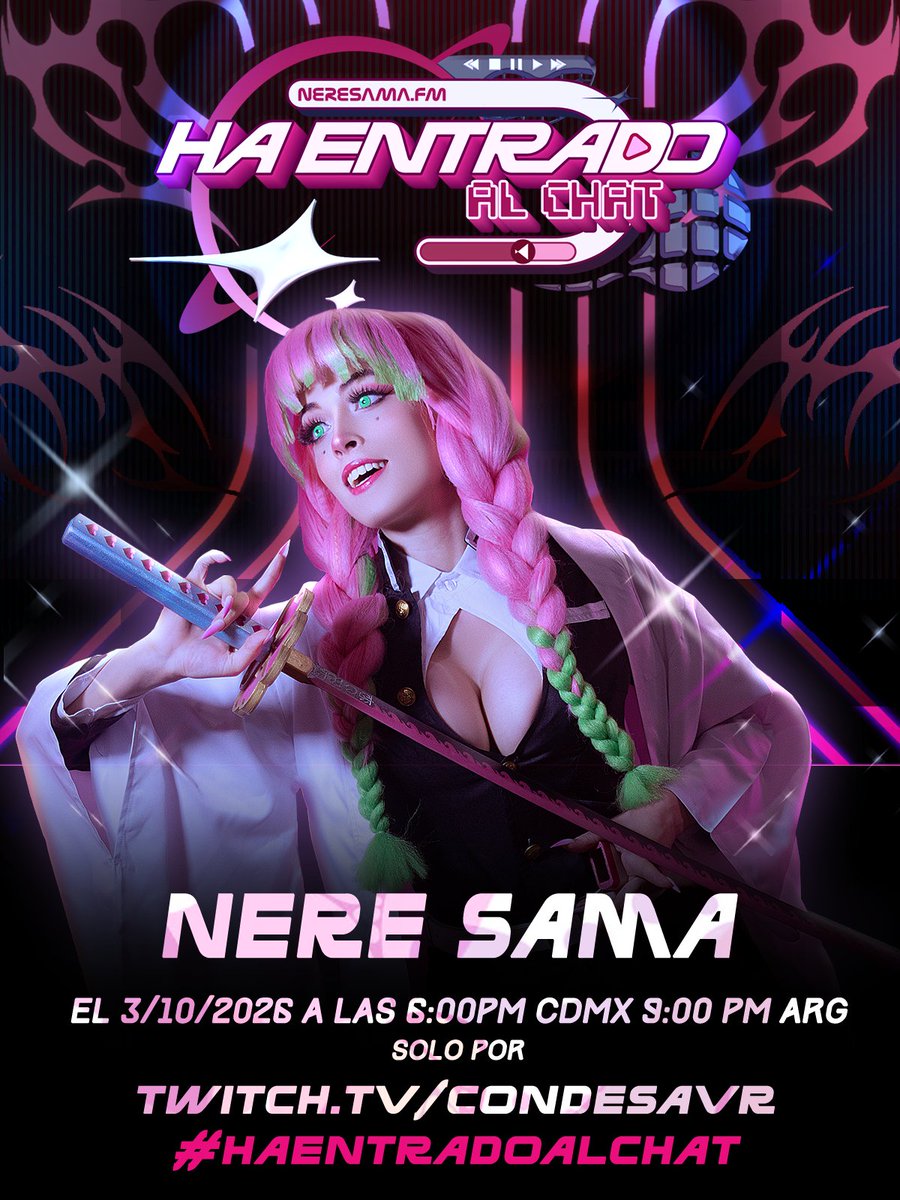 CondesaVR's tweet photo. 🎙️ ¡HA ENTRADO AL CHAT! 🎙️

¡Tenemos nueva invitada para el episodio 4! 

✨ ¡Nere Sama! ✨
Una increíble cosplayer ! La invitamos para conocer su historia, descubrir cómo comenzó su camino en el mundo del cosplay, hablar de sus animes favoritos y conocer qué la inspira a seguir creando.

🎧 Episodio 4 @Nere_Sama