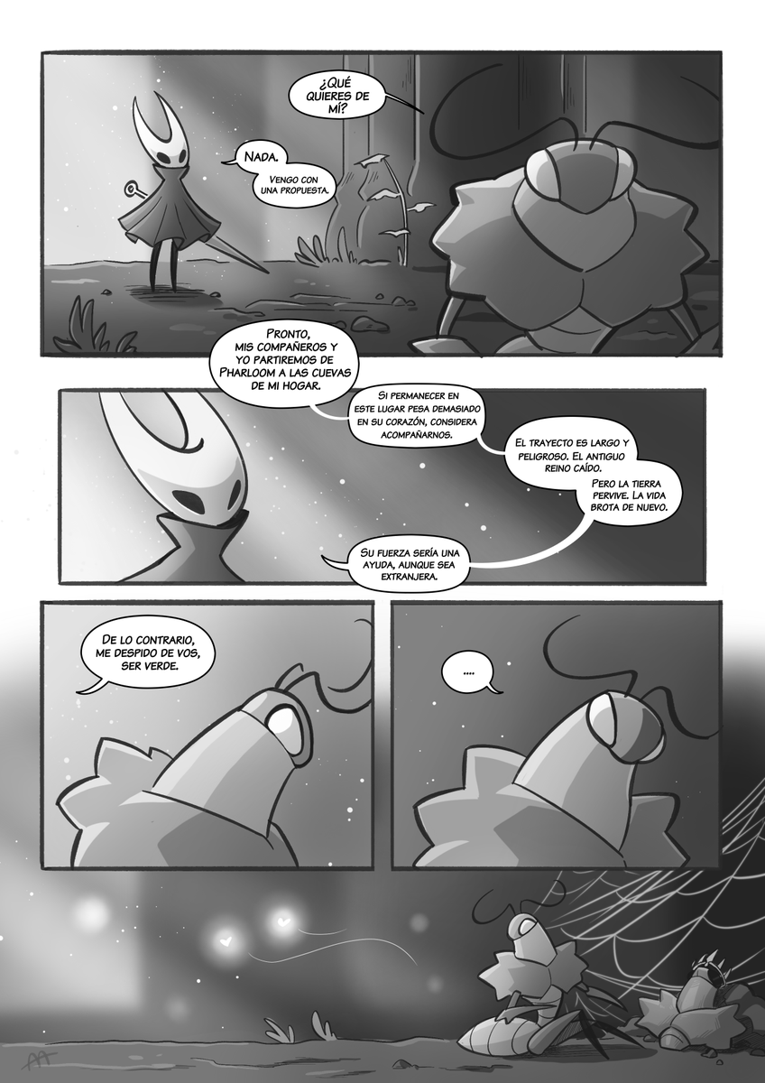 er_ghost_in's tweet photo. Enlacemos Nuestros Ecos y Seamos Completos [Cómic Traducido]
Un Fancomic de Hollow Knight por @firefly_summers  
Capítulo 1: Debes reunir a tu grupo antes de emprender la aventura.

#HollowKnight #Silksong #Translation https://t.co/bnXiAP8Z5h