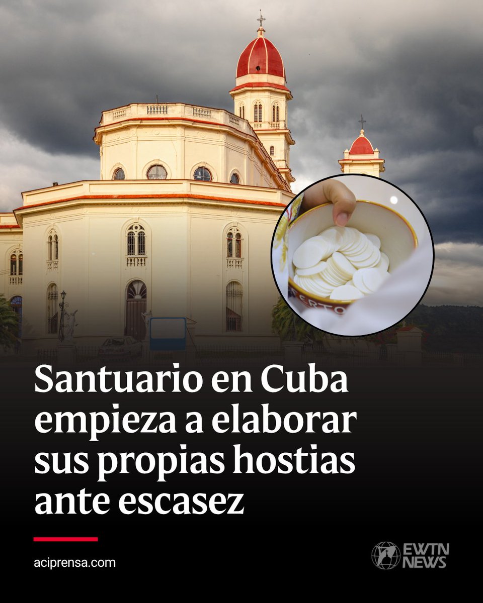 aciprensa's tweet photo. 🙏🇨🇺 ¡Un proyecto que nace de la fe y la solidaridad! El Santuario de la Virgen de la Caridad del Cobre, en Cuba, comenzó las pruebas para elaborar sus propias hostias y garantizar que los fieles puedan seguir recibiendo la Eucaristía.

La iniciativa surgió ante las dificultades para trasladar las formas desde La Habana, debido a la crisis energética y la escasez de harina. Gracias a la ayuda de benefactores de España, el santuario recibió una máquina para fabricarlas y cuatro sacos de harina. Además, un grupo de mujeres mayores se está preparando para asumir esta labor.

El proyecto busca producir entre 3.000 y 4.000 hostias al mes, dando prioridad al abastecimiento de las Misas y, más adelante, incluso a otras parroquias de la arquidiócesis. Como expresó el párroco, P. Rogelio Deán Puerta, también es importante confiar en la providencia de Dios. 🙏

Lee la nota aquí: https://t.co/yVONEEiZ7v
