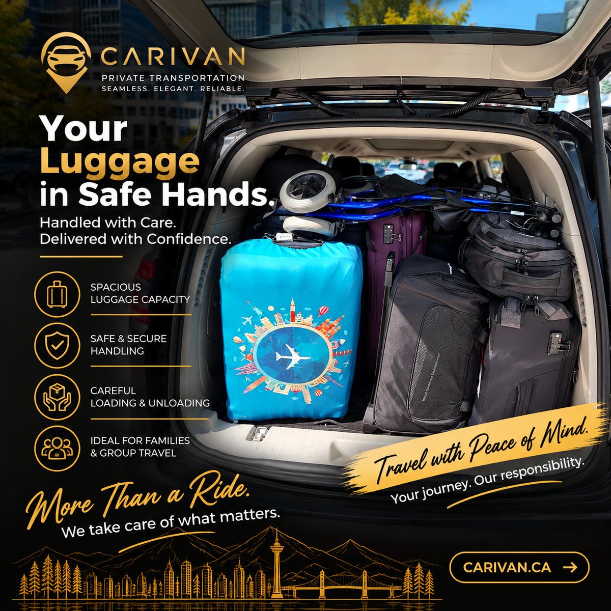 carivan_ca's tweet photo. Your luggage is part of the journey too. 🧳
From careful loading to safe arrival, Carivan makes sure you — and everything you travel with — are taken care of.
Your luggage. Safe hands. Smooth journey.
🚘 Seamless. Elegant. Reliable.
https://t.co/qpkCKXu7j1
#Carivan #Vancouver https://t.co/fIONDeiTuW