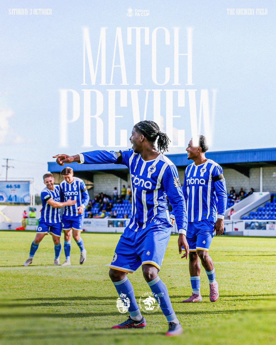 ChesterFC's tweet photo. A trip to The Brewery Field. ✊

Read the match preview ahead of this afternoon’s meeting with Spennymoor Town!

🔗 https://t.co/Psp6iAksxH https://t.co/1SeTOOQjD3