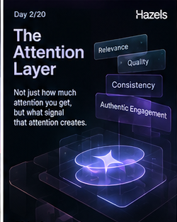 0x_SpaceTek's tweet photo. GM FAM 
DAY 2 PREACHING ON @0xhazels 

Attention has become one of the most valuable resources on the internet.

But attention is usually scattered across platforms with little connection between attention and reputation.

@0xhazels is approaching this differently with an Attention Layer designed around meaningful participation.

The interesting question isn't just:

“How much attention did you get?”

It's:

What signal did that attention create?
 #WEAREHAZELSO