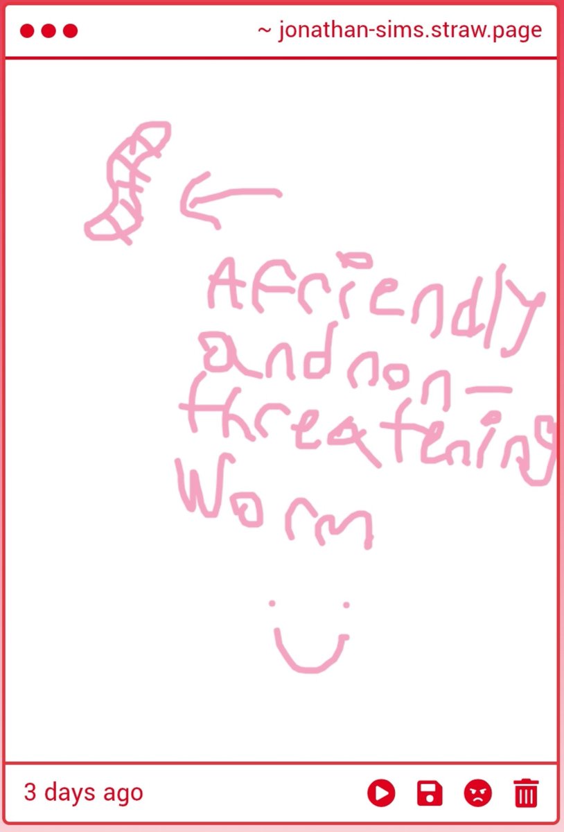 JonathanSims_'s tweet photo. Hmm. I would usually feel threatened by worms, but this one actually looks friendly. Thank you. https://t.co/bJtpo7wXkB