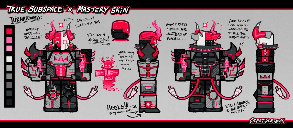 creativortexx's tweet photo. TRUE SUBSPACE: A ghostly apparition made out of scraps of different Biograft models that were wielded with no rhyme or reason...and as pink as ever!

I got the opportunity to design Subspace's mastery skin! I hope everyone loves her as much as i do! #phighting

(more in thread🧵) https://t.co/oyqrbJu42L