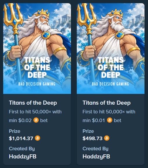 PlayBadDecision's tweet photo. NEW CHALLENGES ALERT 🚨 

A TOTAL OF $6000 CHALLENGES ON TITAN OF THE DEEP LEADING US INTO THE WEEKEND 🫡

GLHF <3 https://t.co/VY3VqxicG8
