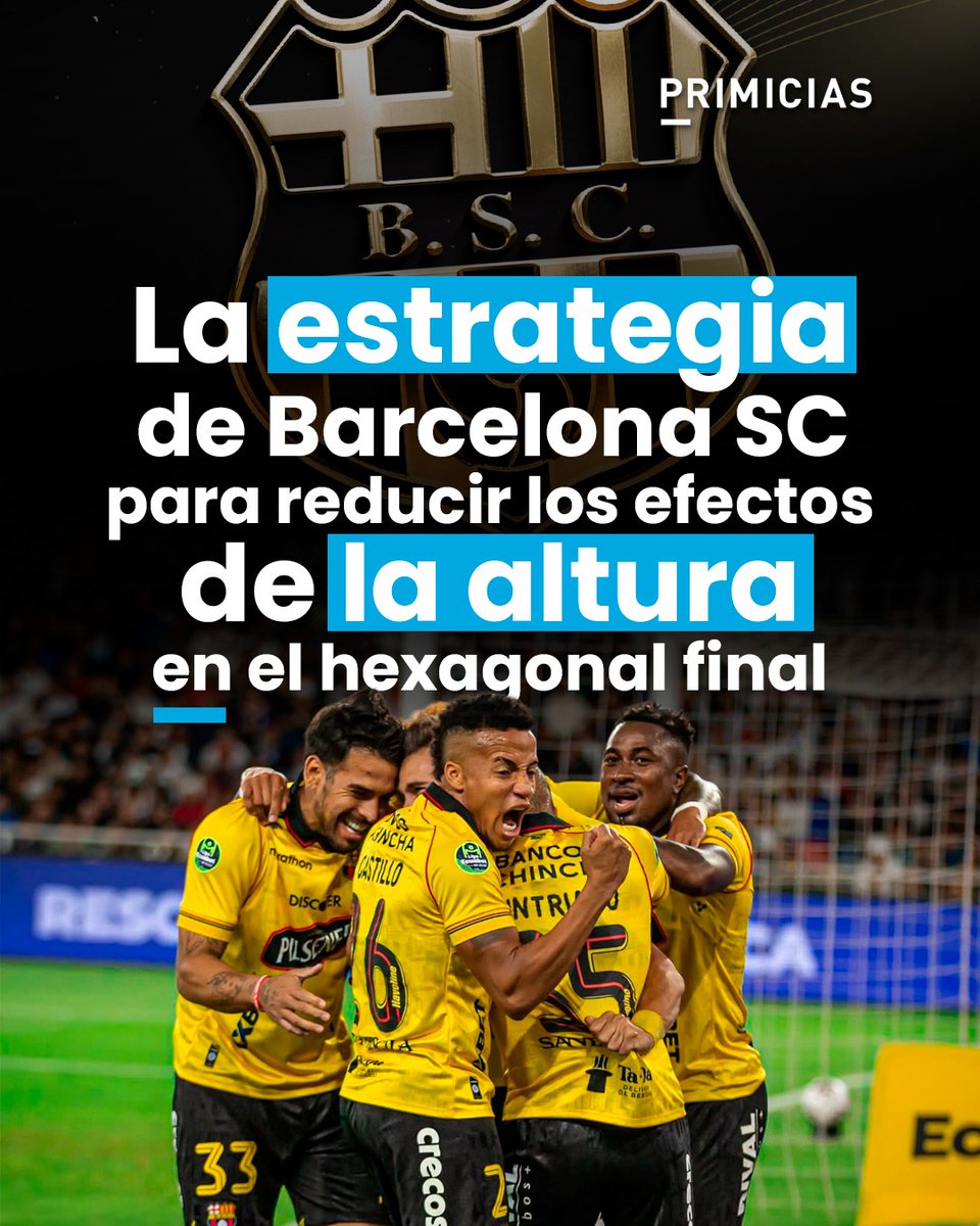 Primicias's tweet photo. Barcelona SC será el único equipo de la Costa que disputará el hexagonal por el título de la LigaPro. Para contrarrestar los efectos de la altura en la Sierra, el DT Pablo Trobbiani tiene un plan. https://t.co/rXerOEejRt https://t.co/JIyu7Gk34Y