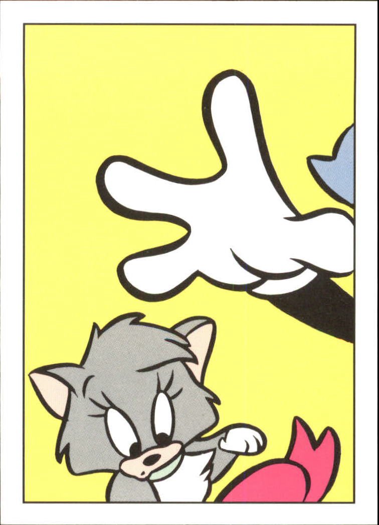 judeykat's tweet photo. this is trixie the kitten, apparently she is a pet of daisy duck's. i can barely find anything about her. she's only in select disney comics and in this impel minnie 'n me trading card game, it came out in 1991. https://t.co/tEE0A2kqFP