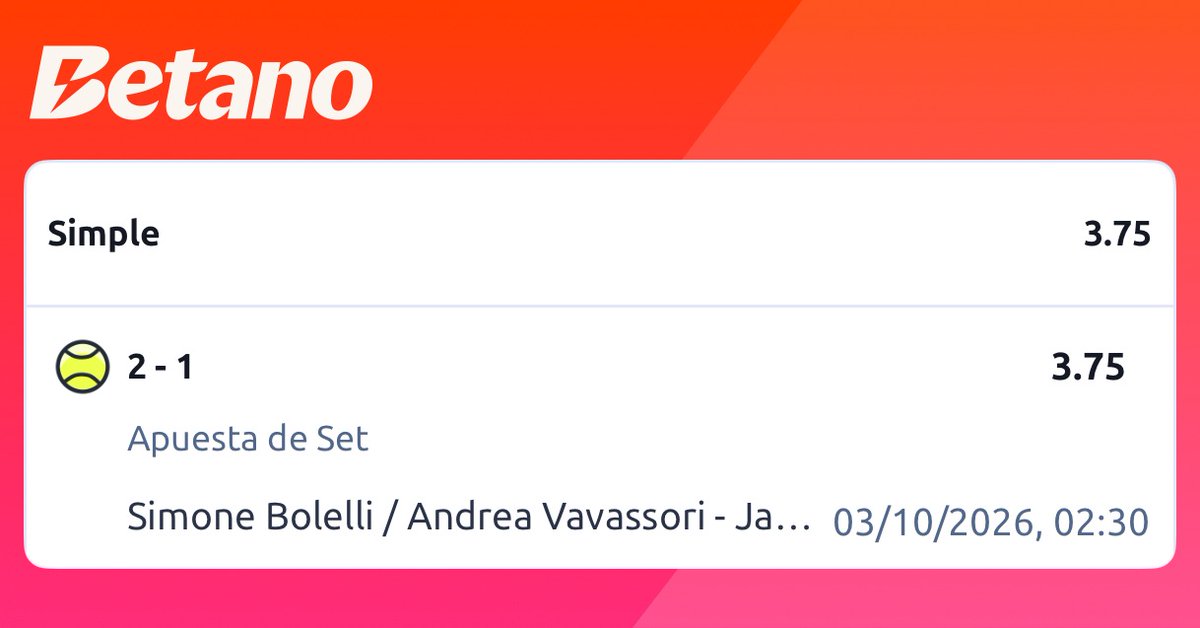 TenisHcapPro's tweet photo. "📊 Ajuste de cuotas en la parrilla: Ojo por acá que actualizamos el dobles. Nos fuimos con el 2-1 de Bolelli y Vavassori (3.75) buscando mejor margen y aprovechando el movimiento de cuotas en Betano. ¡Mantengan firmes el resto de los hándicaps y a cobrar! 🎾💰 #TenisHandicapPro" https://t.co/qzxqwK3Ew9