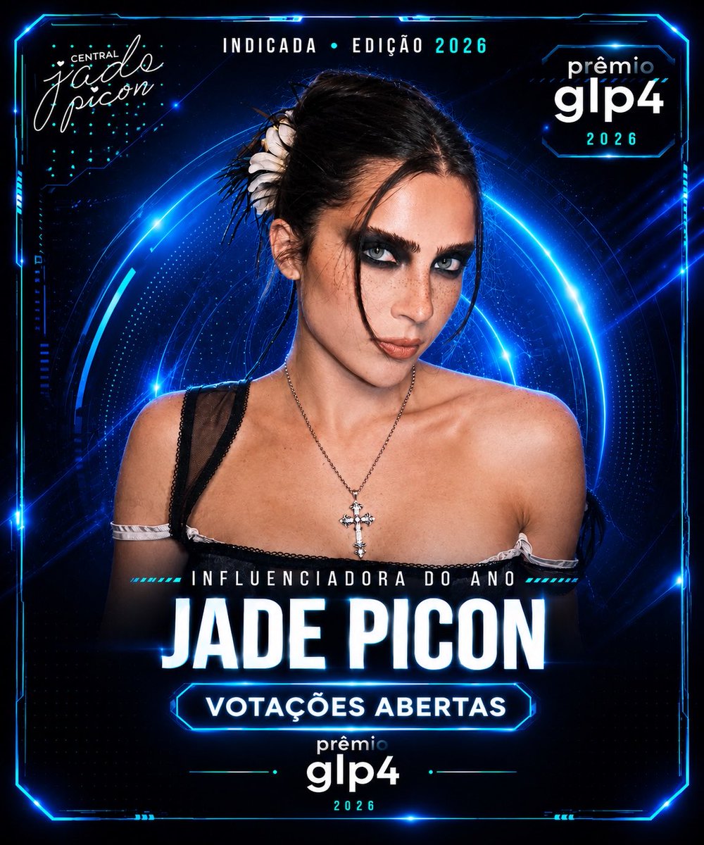 cfjadepiconn's tweet photo. ✨ PRÊMIO SITE GLP4✨

Nossa Jade Picon está indicada ao Prêmio GLP4 2026, na categoria Influenciadora do Ano! 💙🏆

VOTE AQUI: https://t.co/VTLLsAwuhg https://t.co/hM8Ax9Gqn1