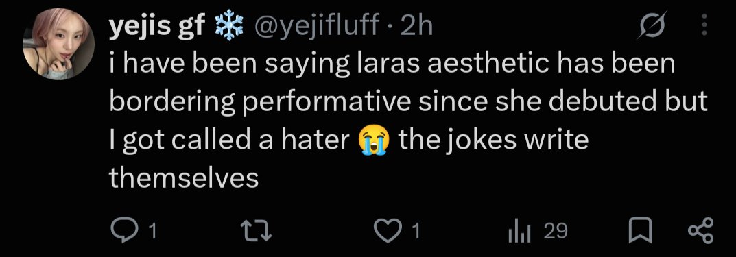 popculturedemon's tweet photo. @yejifluff Also you did say she's been performative her whole career. So embarrassing for you. https://t.co/Pjk6XX6NGK