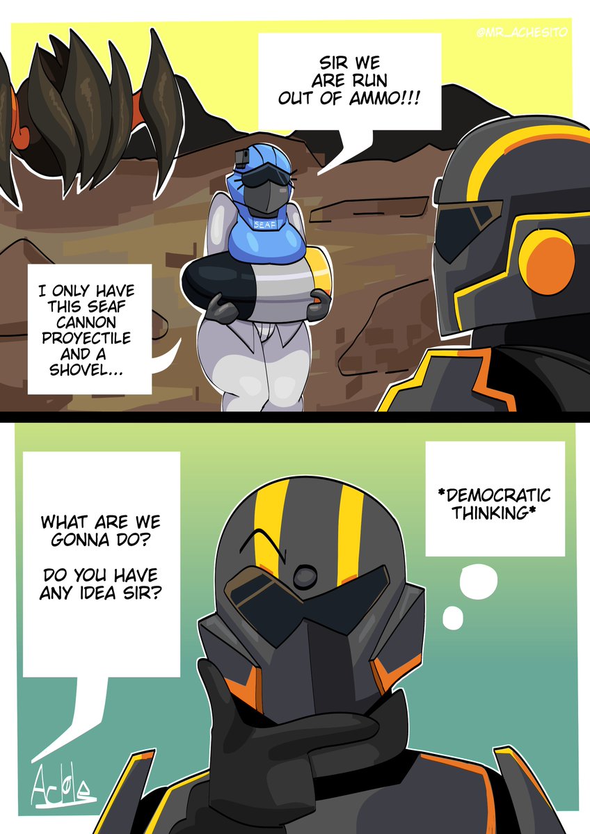 Mr_Achesito's tweet photo. The real "democratic detonation"
#sketch #comic #helldivers2 https://t.co/9GONqQItkK