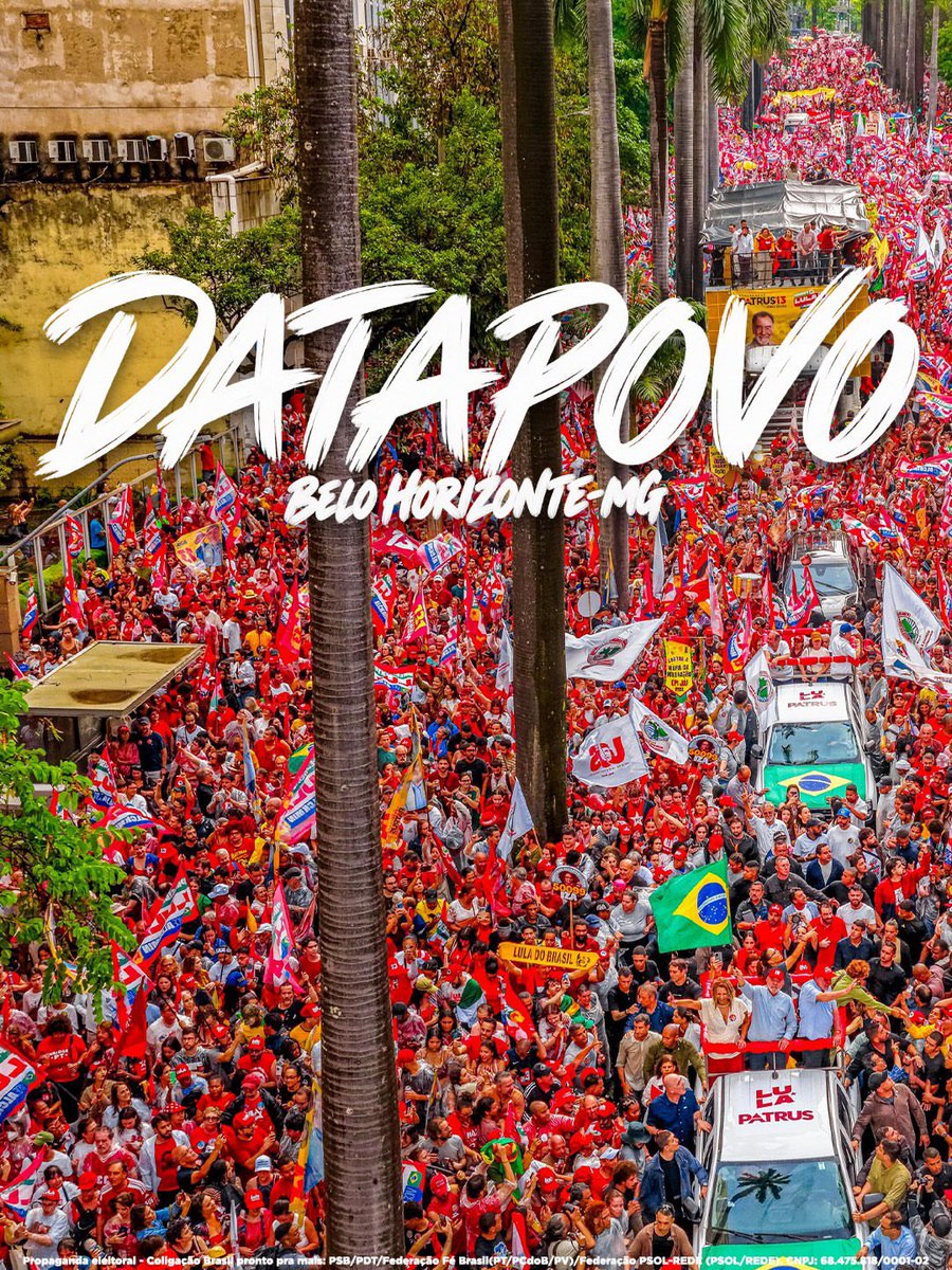 _janoninho's tweet photo. Minas Gerais tem mar sim 
E é um mar de gente que já decidiu: 
é Lula, é 13

Nem a chuva tirou a energia de quem lotou a Praça da Liberdade e acompanhou o presidente Lula 

Beagá é Lula RUMO AO TETRA até debaixo d’água! https://t.co/1GzUWDMSVh