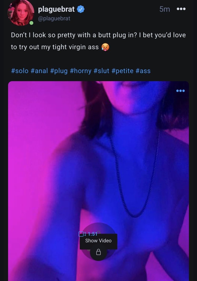plague_brat's tweet photo. Just posted my first anal vid on fanslyyyy go check it out 😈😘 https://t.co/RWkn6szQRY