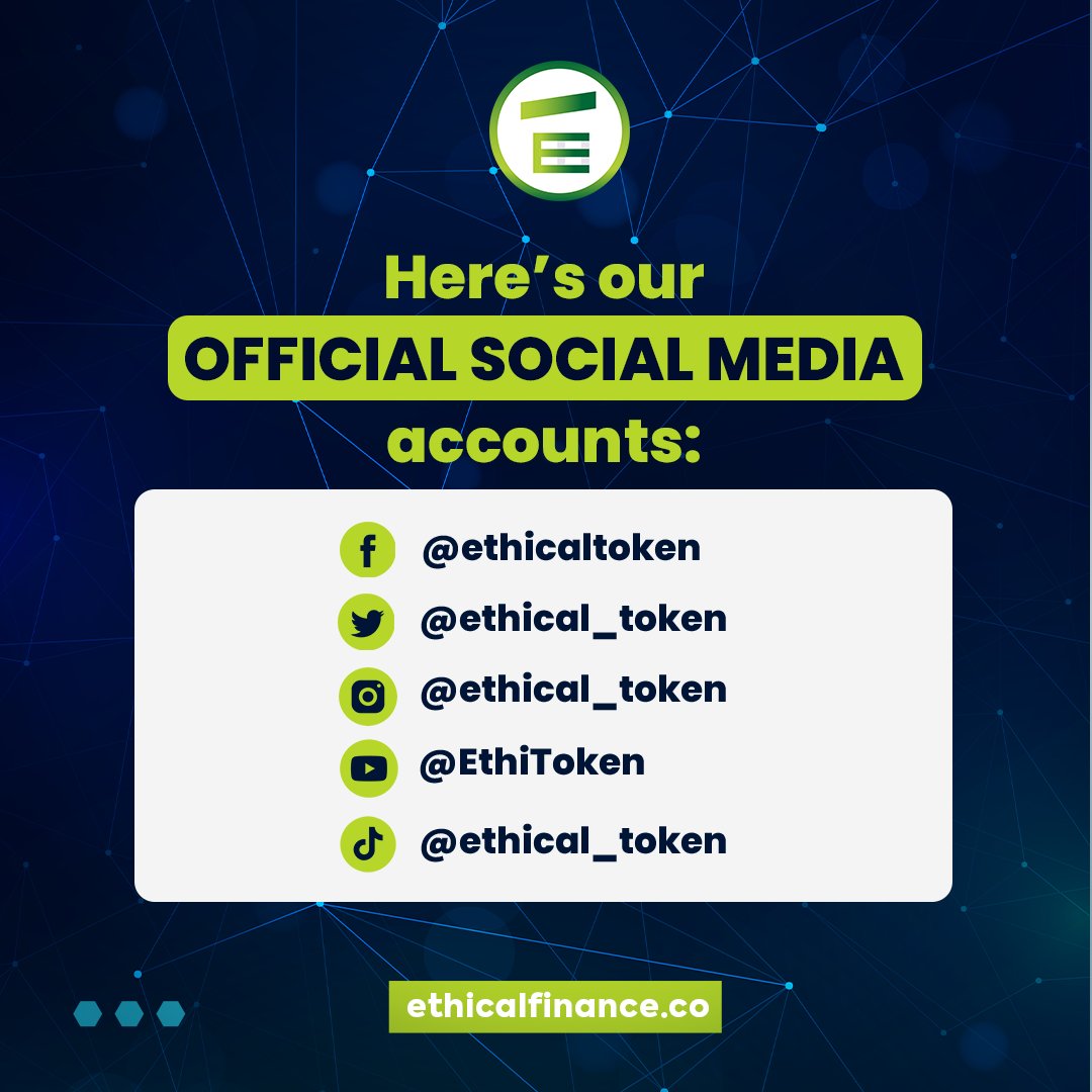ethical_token's tweet photo. Don’t miss the latest details about ETHi and the crypto market. Be sure to follow ETHi on social media. https://t.co/FgN8Xw2TzJ