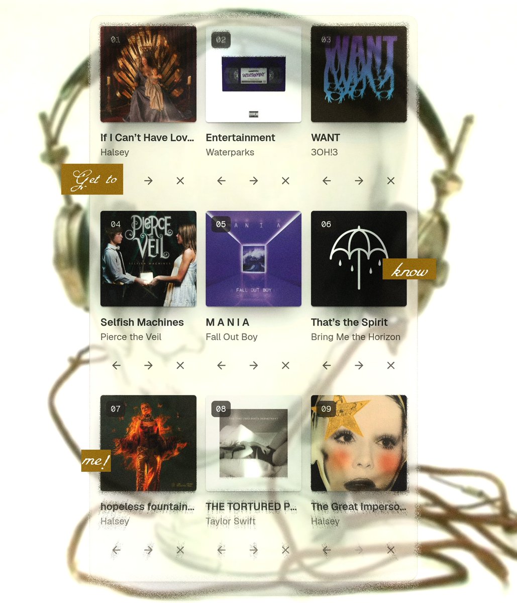 jesterzine's tweet photo. GET TO KN🕸W ME! 🎃 (My favourite albums Version). https://t.co/v3D3Nv7CYh