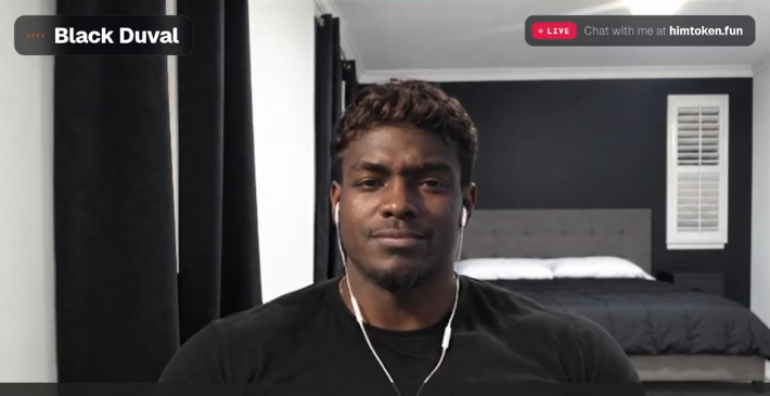 HIM_Token's tweet photo. Black Duval is now live!.

Can @jackduval beat him?

https://t.co/7wxx9nMlNw

(HD version is being generated by @tavus  and auto upgrades once ready) https://t.co/xSN73IgWyM