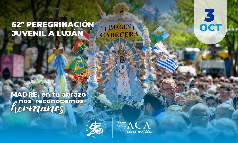 accion_catolica's tweet photo. 🚶♀️✨ El 3/10 nos ponemos en marcha hacia el Santuario de Luján para decirle con el corazón: «Madre, en tu abrazo nos reconocemos hermanos».
😍 Muchos grupos de ACA de dicen presente en @LaPereLujan : algunos caminando y otros sirviendo como #voluntarios
🙌 ¡Viva la VirgenDeLujan! https://t.co/HZzluDa3UU