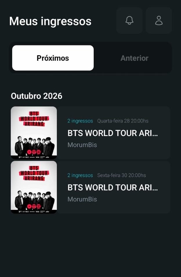 bruubssmith's tweet photo. VENDO 2 INGRESSOS PRO DIA 28/10

2 Pista Inteira 
2.500 cada!

Motivo: Financeiro 

Sou do Rio de Janeiro, Campo Grande. Se desejar posso fazer a transferência pessoalmente! 

Interessados só mandar mensagem.

Tag: vendo, bts , ingresso￼ https://t.co/JgSIZJQth0