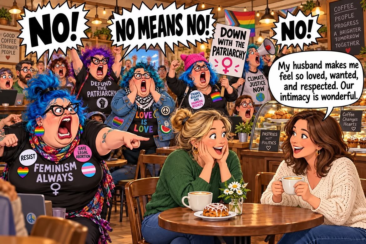 Lucifera664's tweet photo. While the blue-haired harpies scream about the patriarchy, real women are busy getting loved, bred, and respected by their MAGA husbands.

Stay mad.

#TradWife #MAGA #HusbandMaterial #AntiWoke https://t.co/NSVk748Ds3