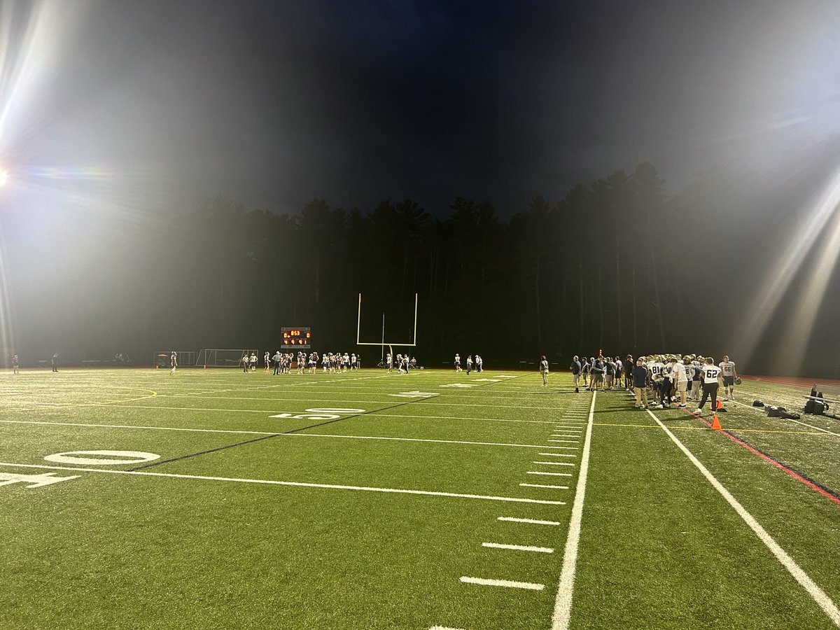 NHSRockets's tweet photo. Football at Walpole tonight! 

A few big stops inside the red zone to hold them to a field goal to open the scoring

Walpole 3-0 Needham https://t.co/5VOszmlNn9