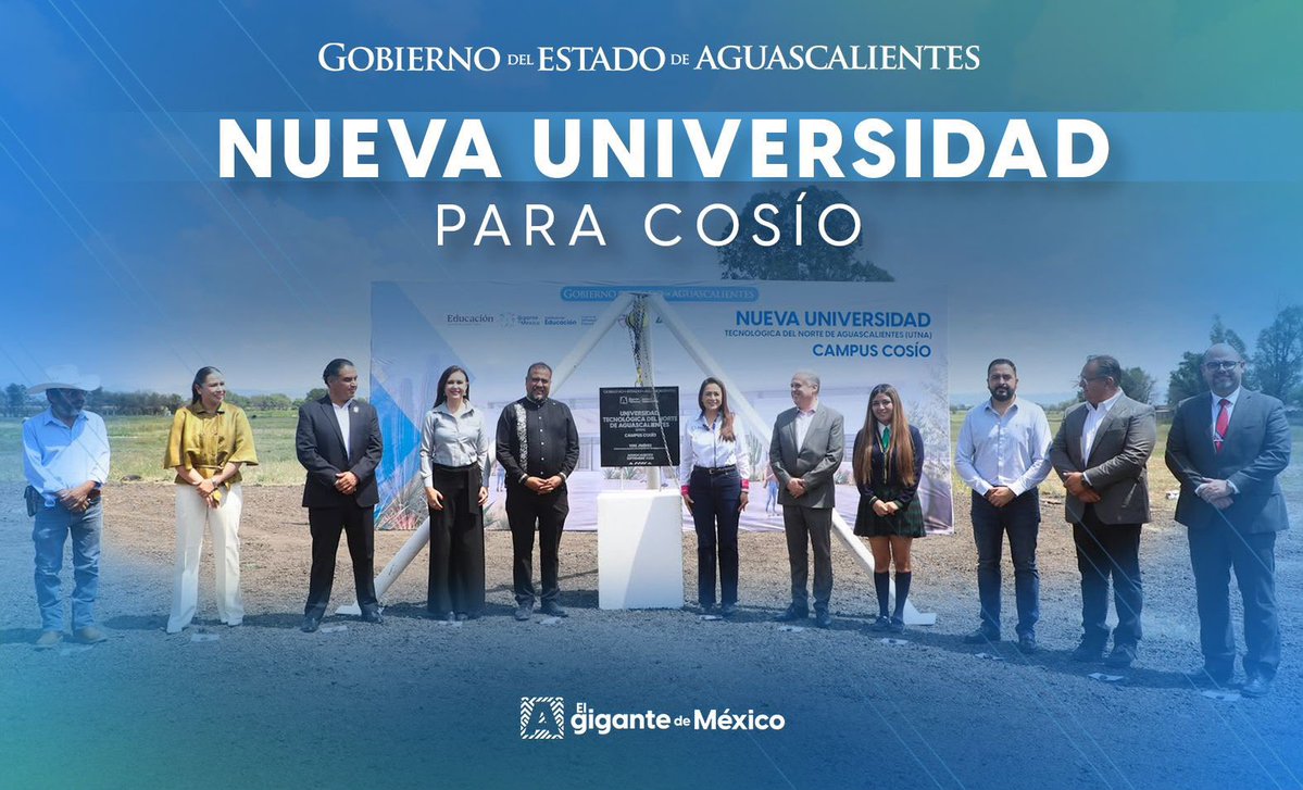 GobAgs's tweet photo. Damos un paso histórico para el norte del estado con el inicio de la construcción del nuevo Campus Cosío de la Universidad Tecnológica del Norte de Aguascalientes, que acercará más oportunidades de educación superior en esta región.

#TereJiménez
#CuartoInforme https://t.co/7pQRQr1Hdz