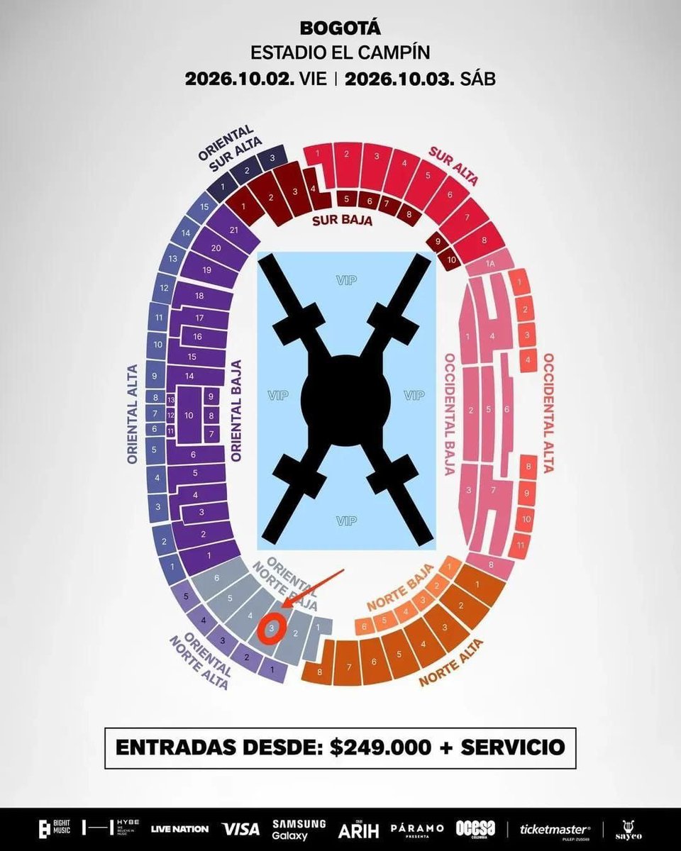 Juniorcffs's tweet photo. 🚨 VENDO BOLETAS BTS BOGOTÁ 🇨🇴💜

• Cantidad: 4 entradas
• Lugar: Estadio El Campín (02/10)
• Ubicación: Oriental Norte Baja | Sec 3 | Fila Q
• Método: Transferencia inmediata por Quentro ✅

📩 ¡Escríbeme al DM para coordinar de una! 🏃‍♀️
#BTS #BTSBogota #BoletasBTS #Entradas https://t.co/GrGEClUf1E