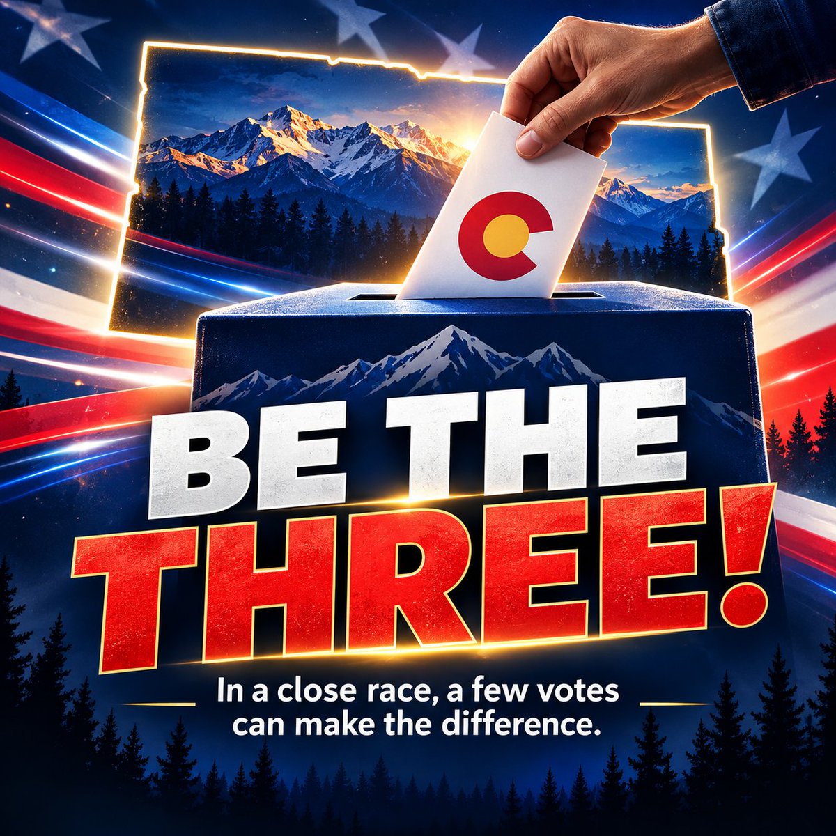heidiganahl's tweet photo. BE THE THREE @cologop! HD 16, Colorado Springs: decided by 3 votes. THREE.

Colorado is ONE seat away from total Democrat control.

Not a slogan. Math.

CO House: Democrats hold 43 of 65. They need 44.
CO Senate: Democrats hold 23 of 35. They need 24.

One seat in each chamber, and they get a two-thirds SUPERMAJORITY.

Here's what that means:
❌ They can send amendments to rewrite YOUR constitution straight to the ballot without a single Republican vote.
❌ They can override any veto.
❌ Republicans become spectators in their own Capitol.

No debate. No brakes. No checks.

And the seats that decide it? Won by a HANDFUL of votes:

📍 HD 16, Colorado Springs: decided by 3 votes. THREE.
📍 HD 19, Weld County: 110 votes.
📍 HD 50, Greeley: 563 votes.
📍 SD 30, Highlands Ranch: Democrats' #1 Senate target.

Three votes. That's you, your spouse and your neighbor.

Ballots are in your mailbox NOW.

Most secure way to vote is hand it to someone inside your polling station the day before or day of the election. 

Take three Republican friends with you.

Three votes decided a seat. Be the three.

🔁 Repost. Every Coloradan needs to see this.

#StopTheSupermajority #copolitics #coleg