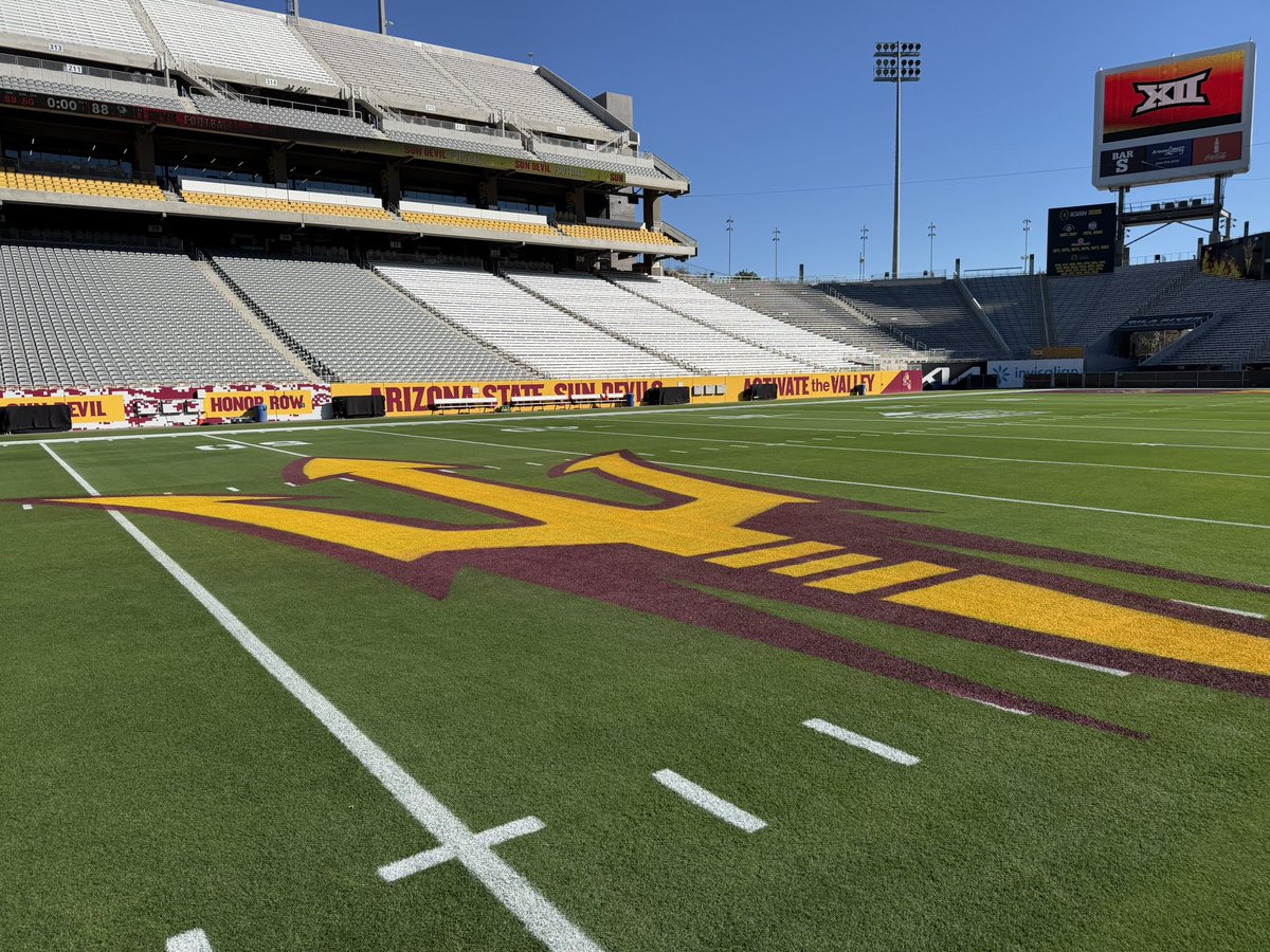 ASUGroundsCrew's tweet photo. Maroon monsoon incoming!! Go Devils! https://t.co/DmRWFrmPWp