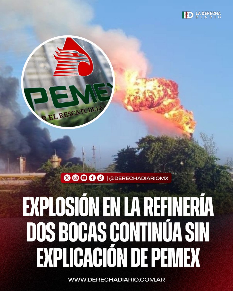 DerechaDiarioMX's tweet photo. 🚨🇲🇽 | OTRA VEZ SE INCENDIÓ DOS BOCAS: Pemex sigue sin dar la cara tras el incendio registrado en la Batería de Separación de Dos Bocas, acumulando al menos ocho incendios en lo que va del año en la fallida megaobra heredada por el régimen de AMLO. https://t.co/5UbW2Gu2bJ