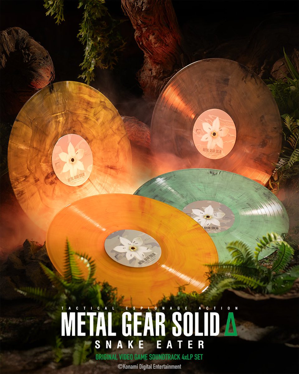 Metalgear's tweet photo. Your mission begins now.

Return to the jungle with the METAL GEAR SOLID Δ: SNAKE EATER - Original Video Game Soundtrack 4XLP, an expanded vinyl release celebrating the music behind Snake’s legendary mission created by our partners at MONDO.

Pressed on 140 gram vinyl and housed in a slipcase featuring original artwork by Grzegorz Domaradzki (GABZ), this 4XLP set was mastered for vinyl by Darren Page, with creative direction by Cameron Dean.

Available now, and ready to ship, at https://t.co/a98CspJ2Wh
