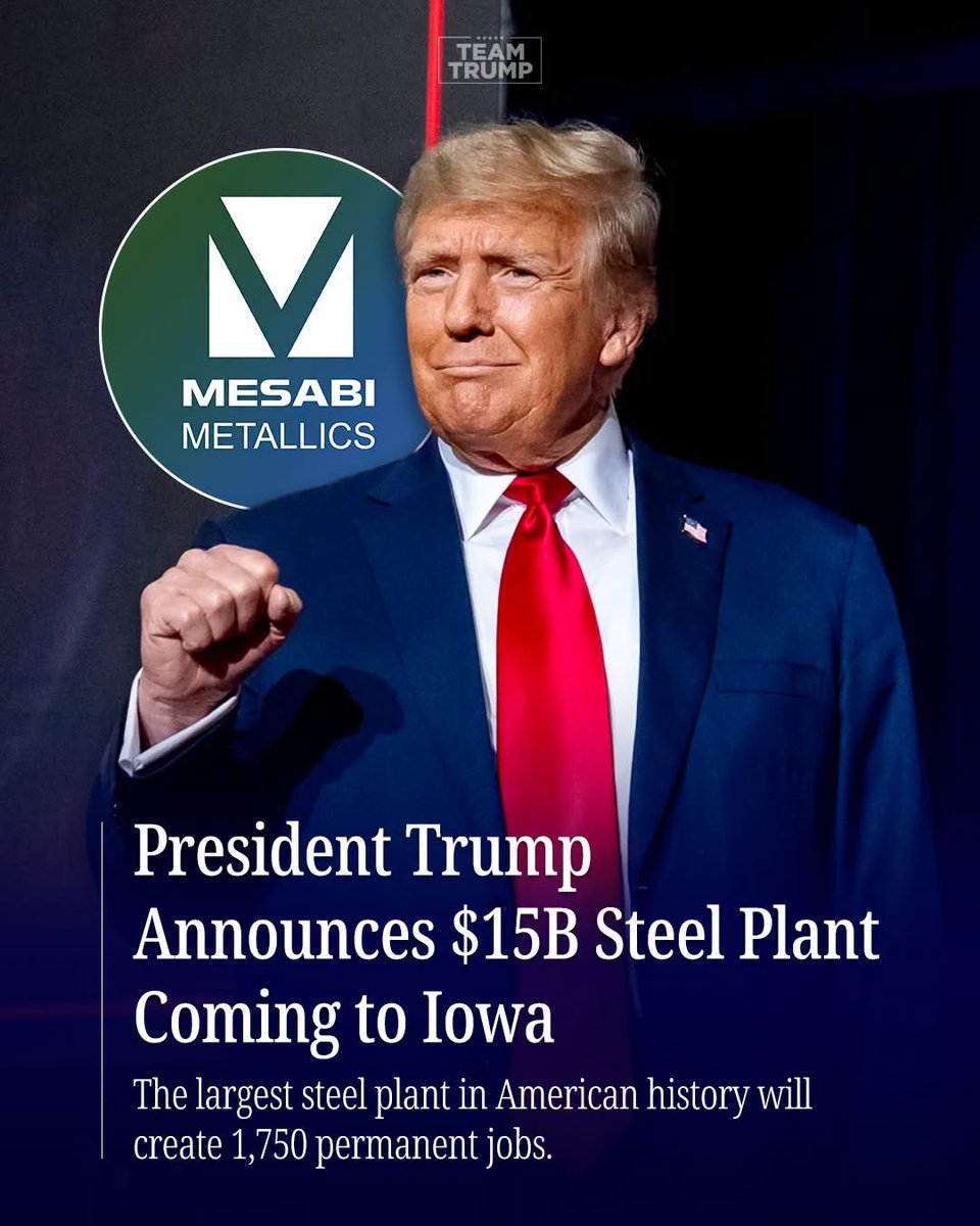 WANGYIBOft's tweet photo. The U.S. steel industry is back under President Donald J. Trump. 🇺🇸 https://t.co/IVjHToY4v0