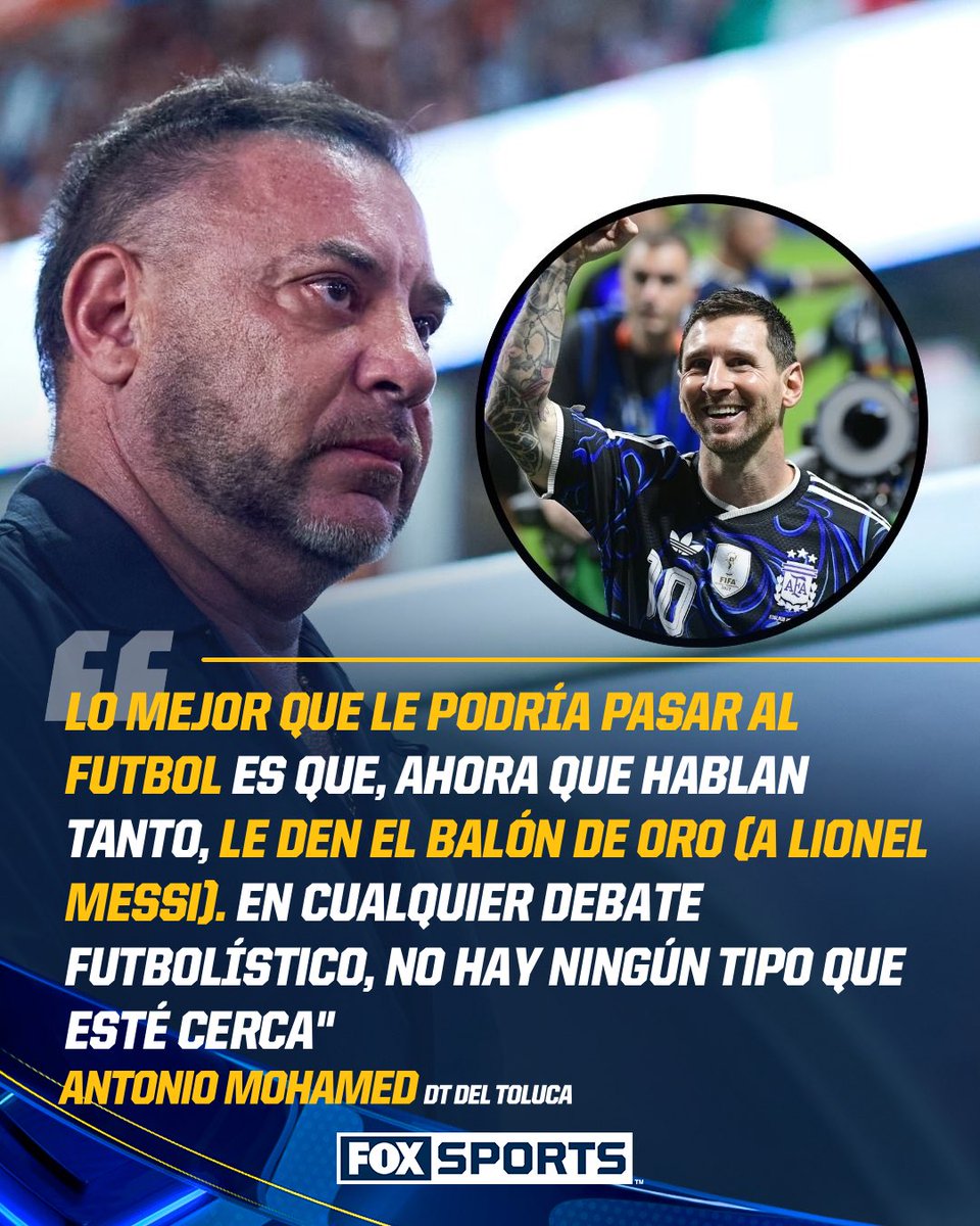 FABIANESTAY10's tweet photo. “Turco” Mohamed pone a Messi como favorito a ganar el Balón de Oro ⬇️ https://t.co/ikY0JMVuvZ