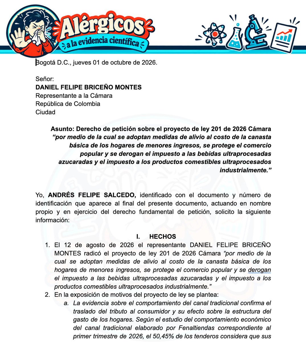 andresfsalcedop's tweet photo. @Danielbricen @VoragineCo Espero que sea igual de “riguroso” a la respuesta al derecho de petición que ya está en su correo para que nos explique cuál es la evidencia científica que respalda su postulado de elliminar los impuestos saludables. Saludos!

https://t.co/qeM9NGuzY1 https://t.co/efU25sMb57
