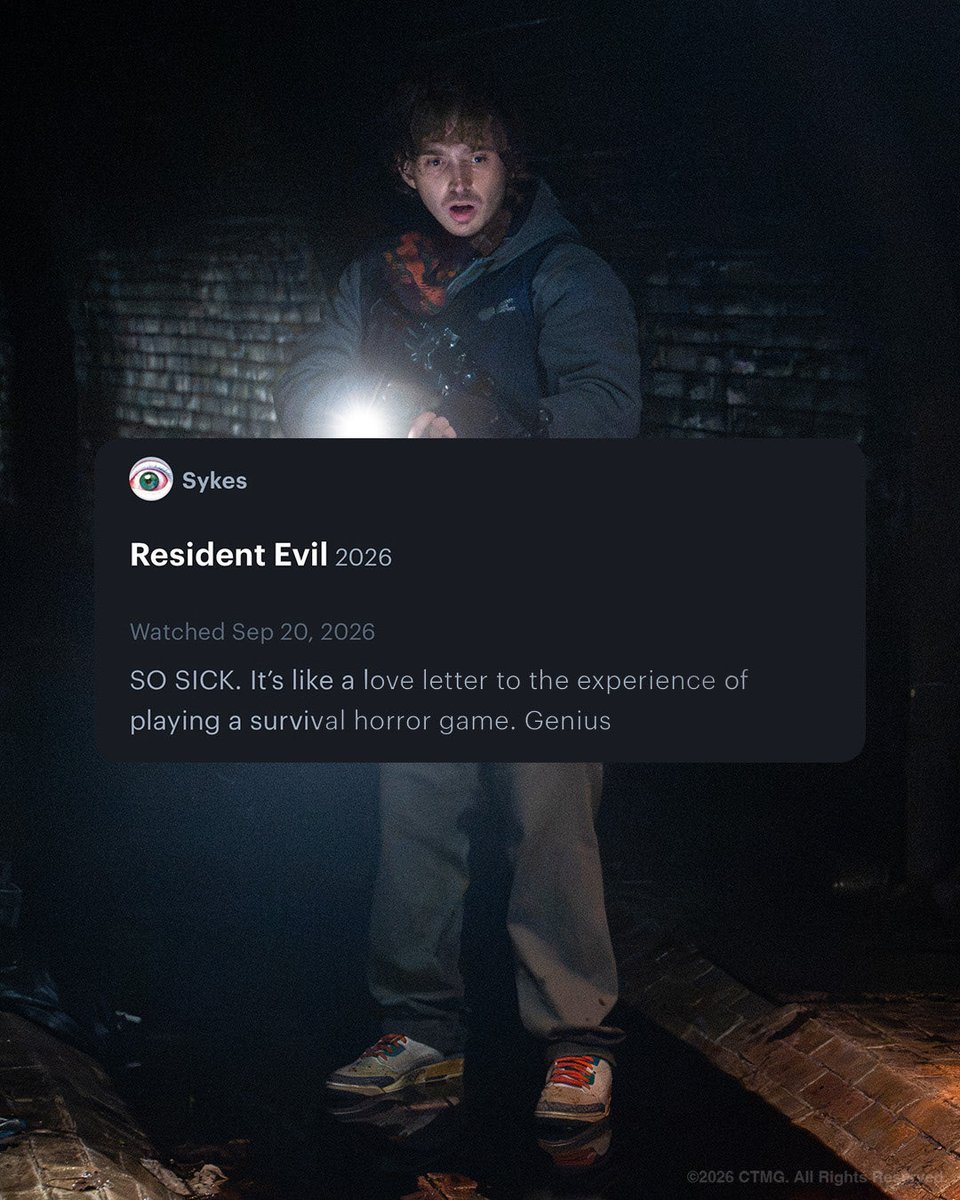 ResidentEvil's tweet photo. 𝙷𝚊𝚟𝚎 𝚊 𝙱𝙻𝙰𝚂𝚃.

From the mind of Zach Cregger, director of Weapons and Barbarian. Filmed for IMAX – Resident Evil is NOW PLAYING in theatres. Get tickets now. #ResidentEvilㅤ https://t.co/DYFqqWBqOg