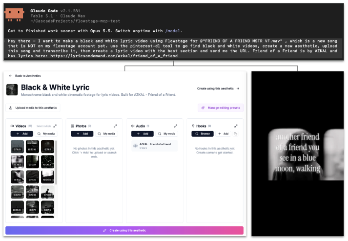 romvbuilds's tweet photo. really kind of insane that Claude can make, edit, and schedule 10 lyric videos with a single prompt these days https://t.co/yyLQE5o04R