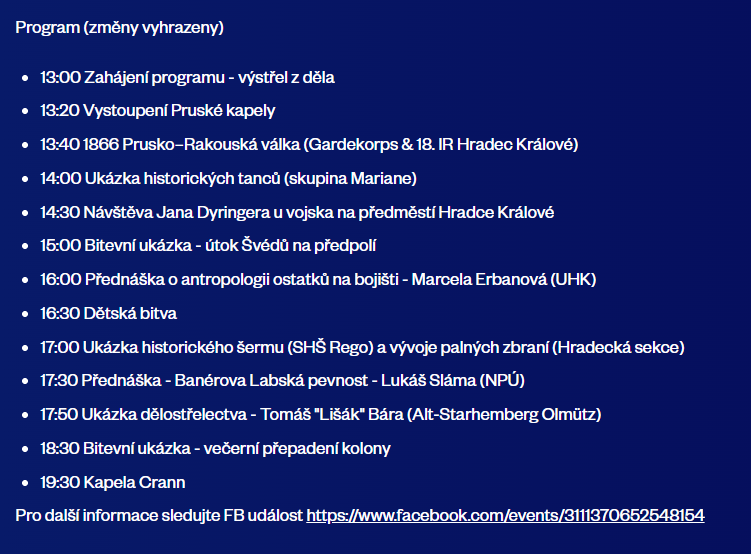 jrjelinek's tweet photo. S kým se zítra odpoledne potkáme v Lochenicích na výročí bitvy 1642?
Program na celé odpoledne včetně rekonstrukce bitvy (sice se známým výsledkem, ale zábava i tak).
https://t.co/BdpF9sitSM
#bitva #hradeckralove https://t.co/DDbRaR4OUB