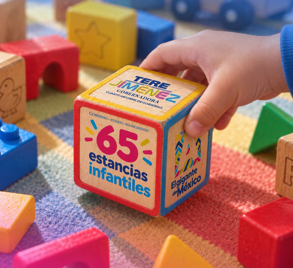 GobAgs's tweet photo. YA TENEMOS 65 ESTANCIAS INFANTILES PARA APOYAR A LAS FAMILIAS 

Hoy contamos con 65 estancias infantiles, espacios seguros donde las familias tienen la tranquilidad de saber que sus hijas e hijos reciben atención y cuidado.

#TereJiménez
#CuartoInforme
#ElGiganteDeMéxico https://t.co/nKfyqEgq3I