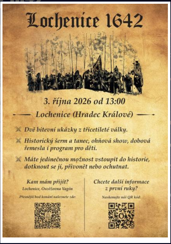 jrjelinek's tweet photo. S kým se zítra odpoledne potkáme v Lochenicích na výročí bitvy 1642?
Program na celé odpoledne včetně rekonstrukce bitvy (sice se známým výsledkem, ale zábava i tak).
https://t.co/BdpF9sitSM
#bitva #hradeckralove https://t.co/DDbRaR4OUB