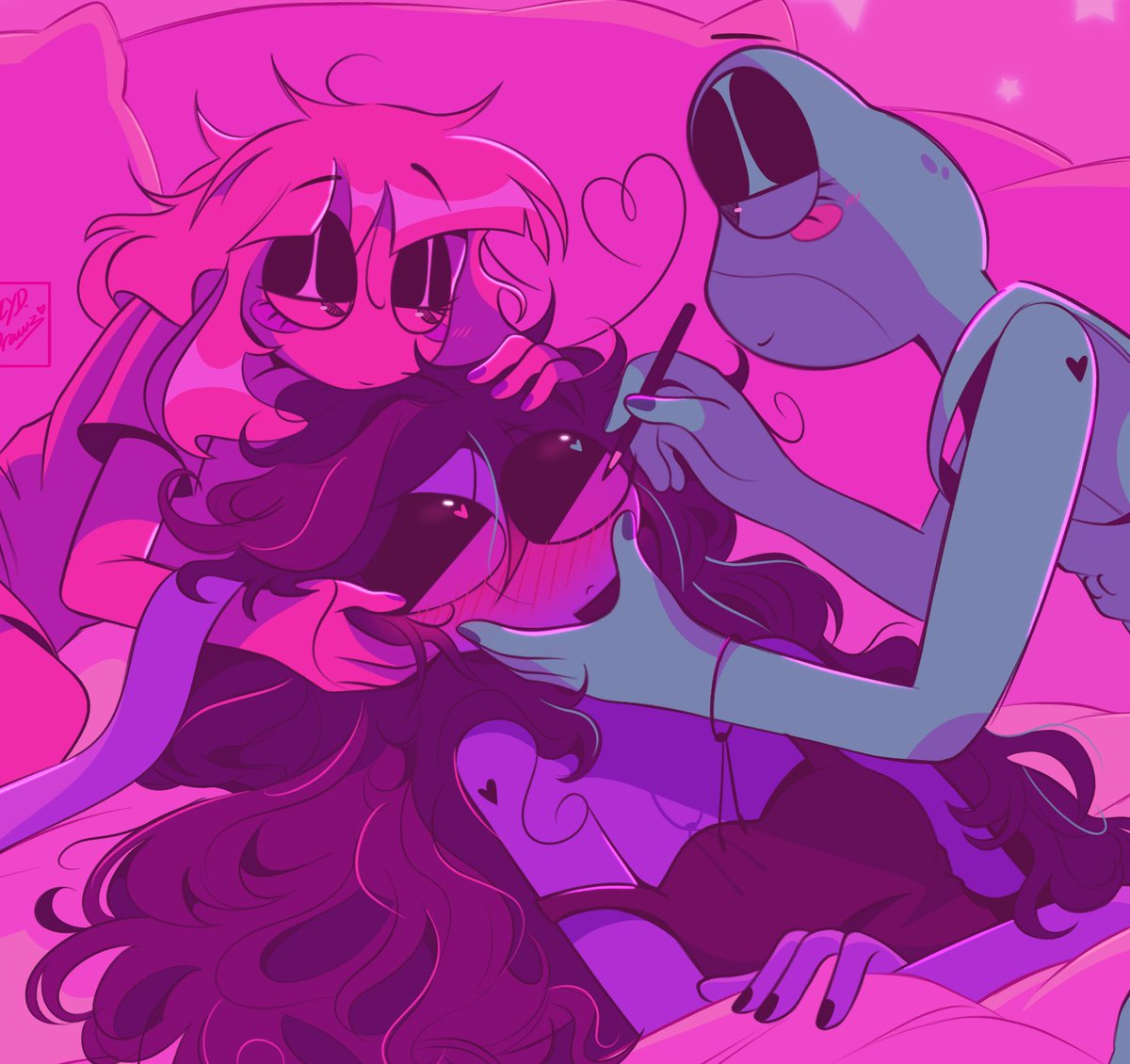 jaydendr4ws_'s tweet photo. They kissed her and the end 💚💜💕 (totally forgot to post these my bad guys 😭) #theamazingdigitalcircus #TADC #jax #pomni #ribbit #funnybunnyfrog https://t.co/HV2NBMnuUs