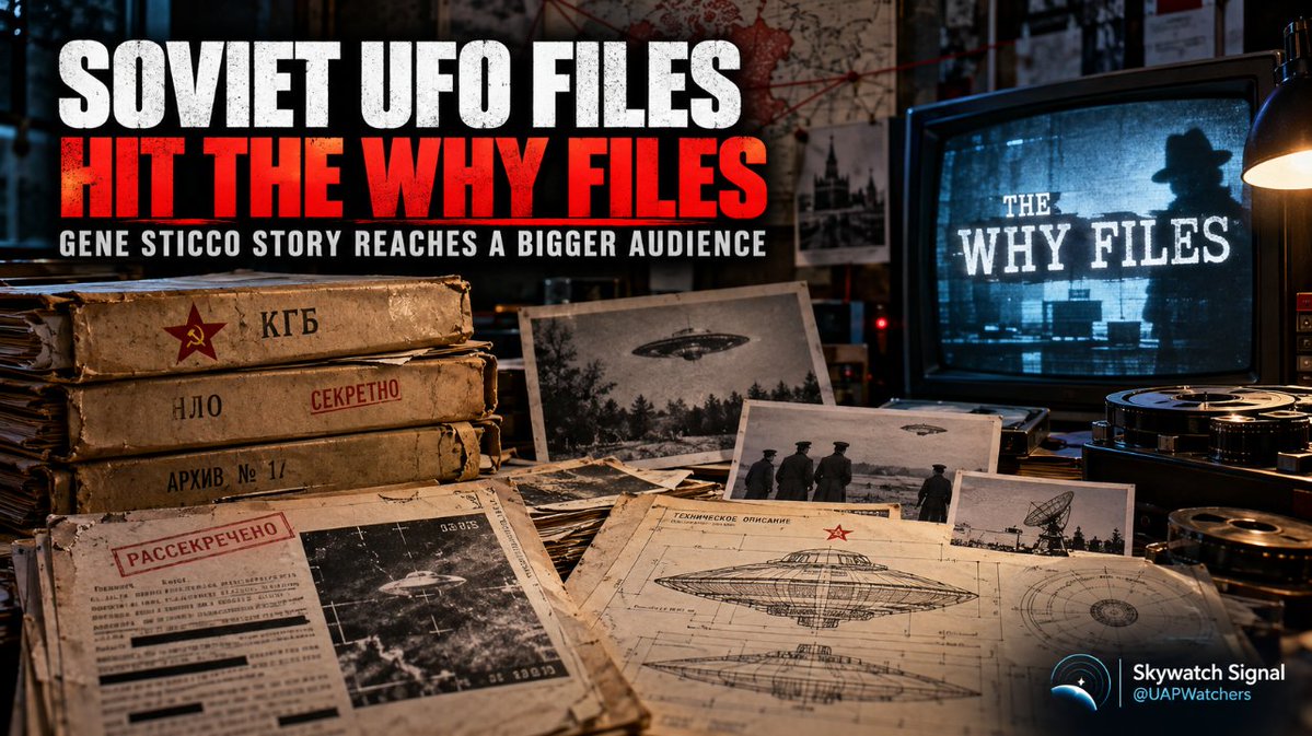 UAPWatchers's tweet photo. 🚨GENE STICCO’S SOVIET UFO STORY HAS NOW MADE IT ONTO THE WHY FILES

Gene Sticco’s Soviet era UFO archive he inherited have now reached The Why Files, putting the story in front of a huge audience.

I’ve been following this one for a while because the documents that were passed down through his late father in law are some of the more convincing material to surface, especially the suggestion that they relate to Soviet attempts to understand or reverse engineer non human technology.

Kudos Gene!

https://t.co/JDHgZHyy5F

#ufotwitter #uapX #UAP #UFO #GeneSticco #TheWhyFiles @InfinityDisclsd