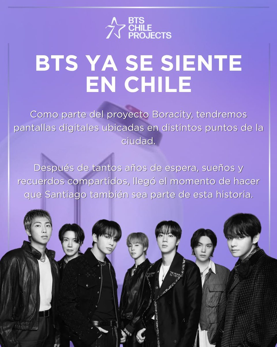 BTSChileProject's tweet photo. 🚦 STREETS BORACITY:
BTS EN TODAS PARTES
 
Conquistaremos Santiago con pantallas digitales:

📅 14 a 17 de octubre
📍OT7
•Paseo Ahumada
•Estadio Nacional
•Patronato
•Providencia

📅 13 de octubre
📍Cumpleaños Jimin 
•Metro Baquedano
•Providencia con Carlos Antúnez https://t.co/uV73UjoWUA