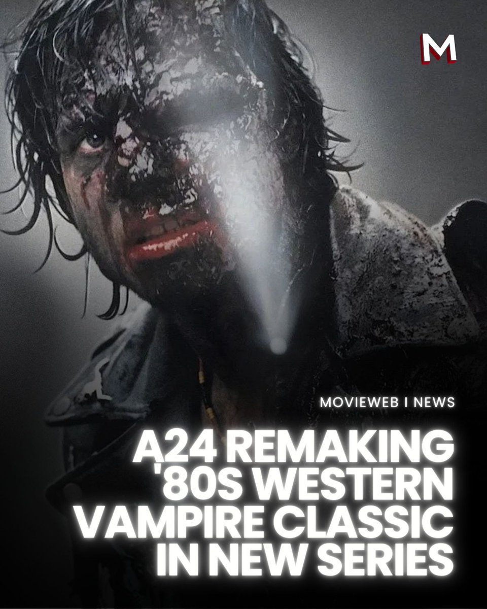 movieweb's tweet photo. A24 is developing a TV series based on Near Dark — Kathryn Bigelow's gritty 1987 vampire classic that never once says the word "vampire." Blue-collar outlaws, dusty Oklahoma highways, and Bill Paxton at his most feral. This one deserves its flowers. https://t.co/5F6eGPlZlf