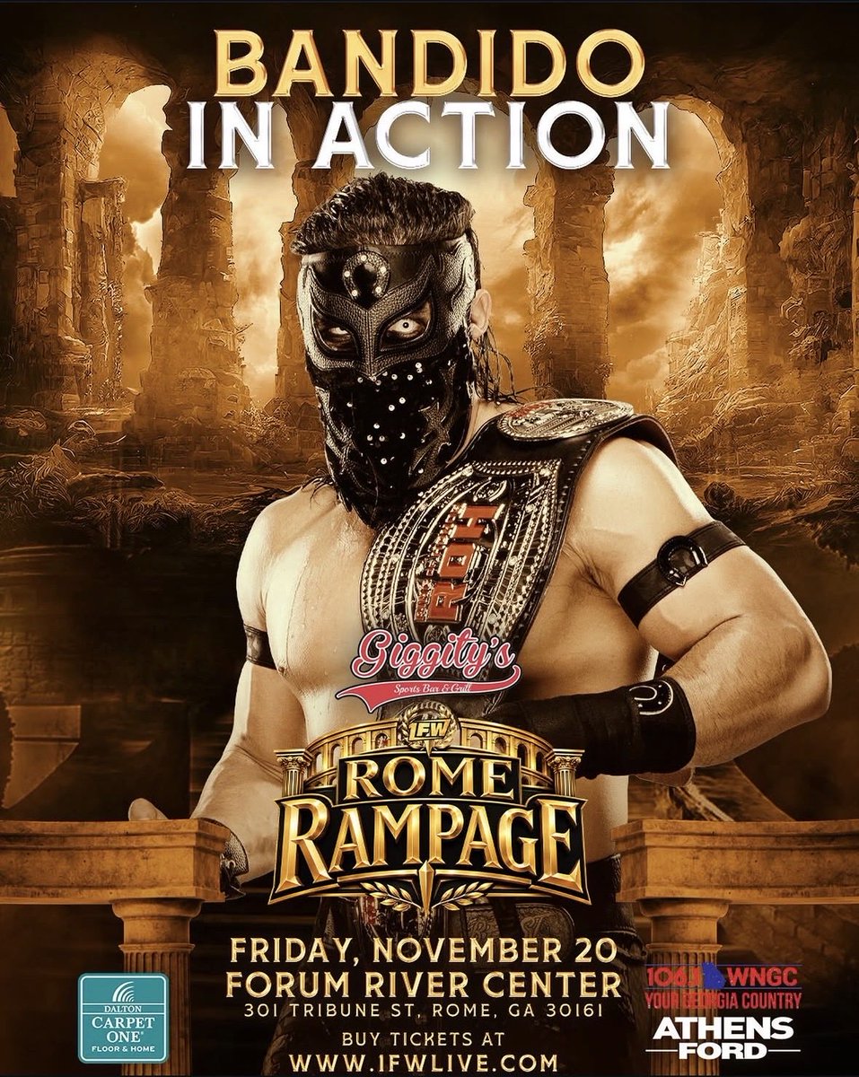 nocommentnumb's tweet photo. So for Rome Rampage, 1FW is getting: 
Tommaso Ciampa 
Bandido 
Josh Alex 

All on one show???? Yeah brother I’m there, you had me at Bravo but fuck yeah https://t.co/okSCVi3Wh8