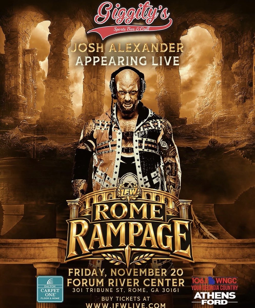 nocommentnumb's tweet photo. So for Rome Rampage, 1FW is getting: 
Tommaso Ciampa 
Bandido 
Josh Alex 

All on one show???? Yeah brother I’m there, you had me at Bravo but fuck yeah https://t.co/okSCVi3Wh8