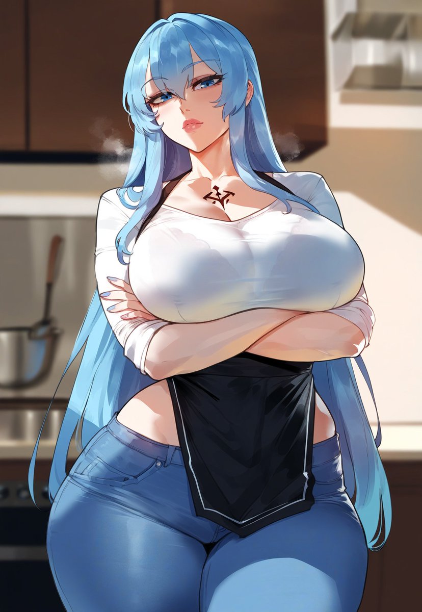 WaifusHilda7's tweet photo. Housewife Esdeath 🩵🩵 follow for more Waifus images in patreon check out now link in Bio and share https://t.co/mF6Af6iAcl
