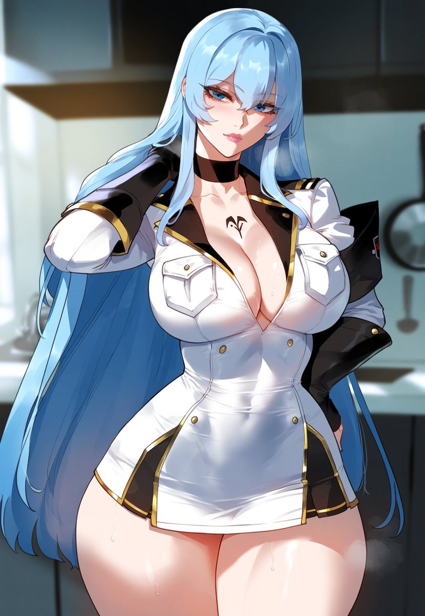 WaifusHilda7's tweet photo. Housewife Esdeath 🩵🩵 follow for more Waifus images in patreon check out now link in Bio and share https://t.co/mF6Af6iAcl